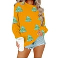 thumbnail image 1 of Enjoytime Women's Sweatshirt Christmas Tree Printed Pullover Tops Xmas Holiday Casual Long Sleeve Crewneck Sweatshirt Yellow XL, 1 of 4