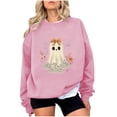 thumbnail image 1 of Enjoytime Women's Sweatshirt Cute Spooky Printed Long Sleeved Casual Pullover Tops Fall Casual Fashion Halloween Clothes, 1 of 4