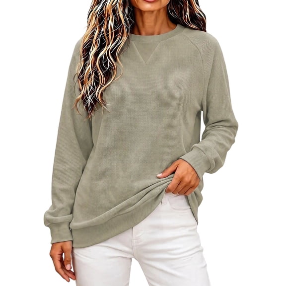 Enjoytime Women's Sweatshirt Knit Crew Neck Pullover Tops Casual Comfy Trendy Long Sleeve Oversized Sweatshirts