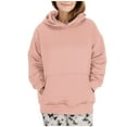 thumbnail image 1 of Enjoytime Women's Sweatshirt Solid Color Basic Loose Hoodie with Pocket Casual Long Sleeve Drop Shoulder Pullover Tops, 1 of 7
