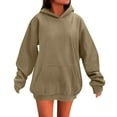 thumbnail image 1 of Enjoytime Women's Sweatshirt Solid Color Long Sleeve Weighted Hoodie with Pockets Winter Fashion 2025 Pullover Tops, 1 of 6