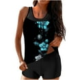 thumbnail image 1 of Enjoytime Women's Swimsuits Floral Printed Tummy Control Two Piece Bathing Suit Wide Straps Vintage Modest Swimwear with Shorts, 1 of 6