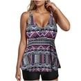 thumbnail image 1 of Enjoytime Women's Swimwear Two Piece Bathing Suit Vintage Floral Printing Tankini Top with Boyshorts Athletic Swimwear Tummy Control Swimsuits for Women, 1 of 5