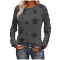 thumbnail image 1 of Enjoytime Women's Tops Fashion Printed Crewneck Long Sleeve Shirt Lightweight Trendy Business Casual Blouse Gray L, 1 of 8