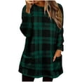 thumbnail image 1 of Enjoytime Women's Tops Printed Crew Neck Long Sleeve Sweatshirt Fall Winter Warm Thickened Blouses Trendy Clothes 2025 Green XXL, 1 of 4