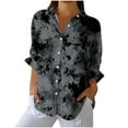 thumbnail image 1 of Enjoytime Women's Tops Vintage Print Long Sleeve Collared Button Down Shirt Business Casual Plus Size Blouses, 1 of 6