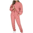 thumbnail image 1 of Enjoytime Two Piece Sets for Women Solid Color Long Sleeve Pullover Sweatshirt and Sweatpants Lounge Set Business Casual Sweatsuits, 1 of 8