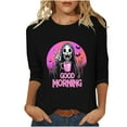 thumbnail image 1 of Enjoytime Womens 3/4 Sleeve Tops Halloween Cute Spooky Graphic Crewneck Blouses Trendy Plus Size Shirts for Women Fall Winter Clothes 2025, 1 of 5