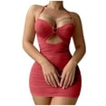 thumbnail image 1 of Enjoytime Womens Bathing Suits Mesh Sheer Tummy Control Halter Bikini Set Cutout High Cut One Piece Swimsuit, 1 of 5