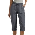 thumbnail image 1 of Enjoytime Womens Capri Pants Linen Summer Drawstring Elastic Waist Casual Pants Lightweight Linen Lounge Capris, 1 of 6