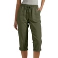 thumbnail image 1 of Enjoytime Womens Capri Pants Linen Summer Drawstring Elastic Waist Casual Pants Lightweight Linen Lounge Capris, 1 of 6