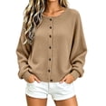 thumbnail image 1 of Enjoytime Womens Cardigan Crew Neck Button Down Long Sleeve Cardigans Sweater Fall Winter Cozy Casual Work Knit Jacket, 1 of 8