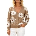 thumbnail image 1 of Enjoytime Womens Cardigan Floral Print V Neck Long Sleeve Button Down Knit Sweaters Tops Cozy Soft Loose Casual Cardigans, 1 of 8