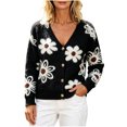 thumbnail image 1 of Enjoytime Womens Cardigan Floral Print V Neck Long Sleeve Button Down Knit Sweaters Tops Cozy Soft Loose Casual Cardigans, 1 of 8