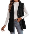 thumbnail image 1 of Enjoytime Womens Cardigan Solid Color Double Sided Sleeveless Button Down Jacket with Hooded Casual Warm Winter Coats 2025 Black XL, 1 of 7