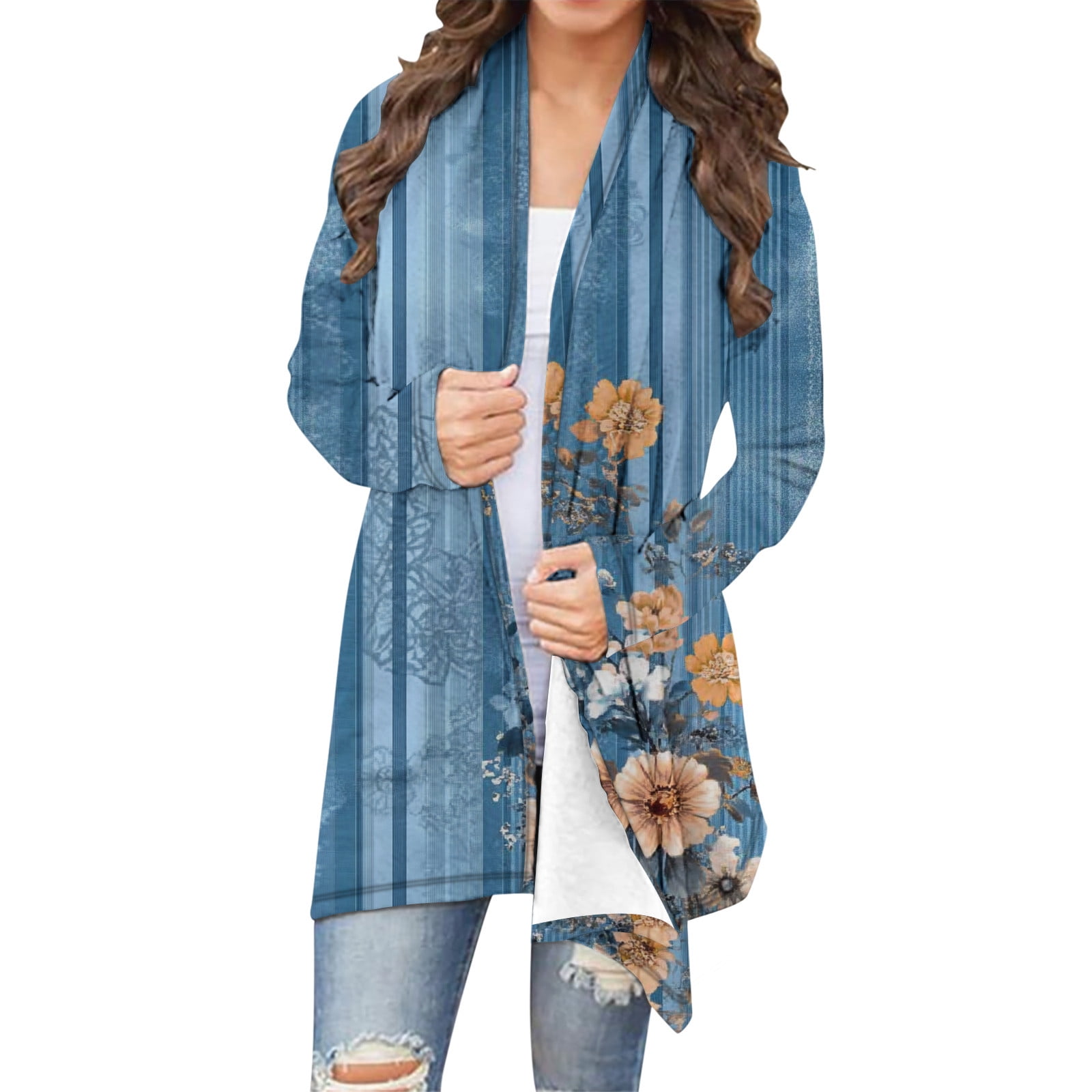 Enjoytime Womens Cardigans Floral Print Long Sleeve Casual Outerwear Enjoytime Womens Cardigans Floral Print Long Sleeve Casual Outerwear