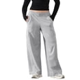 thumbnail image 1 of Enjoytime Womens Cargo Pants Solid Color Elastic Waist Baggy Sweatpants Casual Lounge Workout Trousers with Pockets 2025 Gray XL, 1 of 7