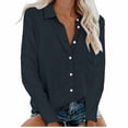 thumbnail image 1 of Enjoytime Womens Casual Shirts Women Long Sleeve Tops Loose Fit Basic Tops Tees Blouses Workwear Office Wear, 1 of 4