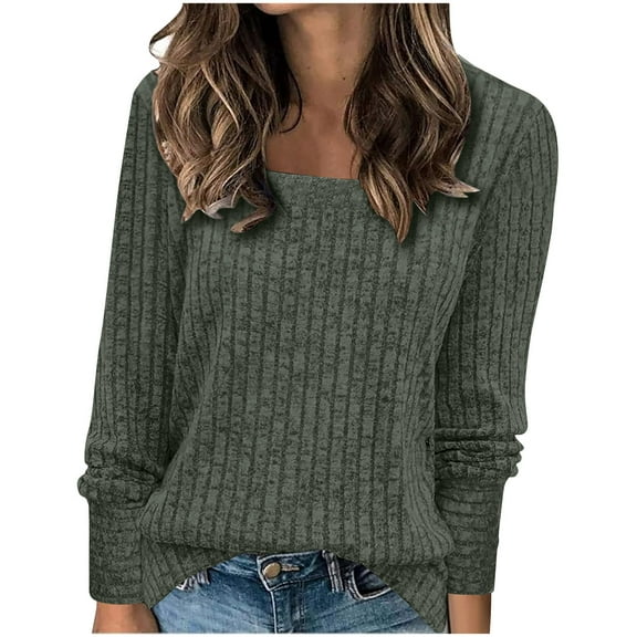 Enjoytime Womens Casual Shirts Winter Womens Fashion Solid Color Long Sleeve Shirt Loungewear Homewear Loose Pullover Tee Top