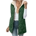 thumbnail image 1 of Enjoytime Womens Coats Solid Color Sleeveless Hooded Zip Up Puffer Jacket Fall Winter Warm Lightweight Casual Vests Outerwear Army Green S, 1 of 8
