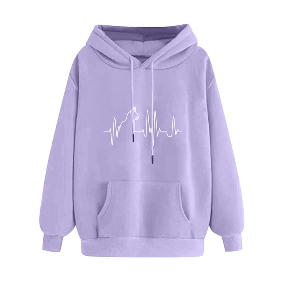 Enjoytime Womens Hoodie Casual Printed Long Sleeve Pullover Sweatshirt 2025 Fall Winter Lightweight Fashion Clothing