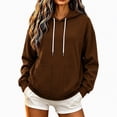 thumbnail image 1 of Enjoytime Womens Hoodie Fall Winter Long Sleeve Pullover Hoodies Casual Soft Solid Color Oversized Sweatshirt with Pocket, 1 of 6