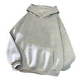 thumbnail image 1 of Enjoytime Womens Hoodie Solid Color Long Sleeve Pullover Sweatshirts Plus Size Fashion Casual Basic Fall Winter Clothing Gray XXXL, 1 of 2