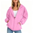 thumbnail image 1 of Enjoytime Womens Hoodies Long Sleeve Casual Zip Up Sweatshirt Fall Fashion Solid Color Lightweight Hoodie Jacket, 1 of 7