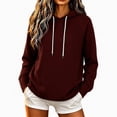 thumbnail image 1 of Enjoytime Womens Hoodies Long Sleeve Drawstring Pullover Sweatshirt Solid Color Casual Soft Fall Winter Plus Size Clothes, 1 of 5