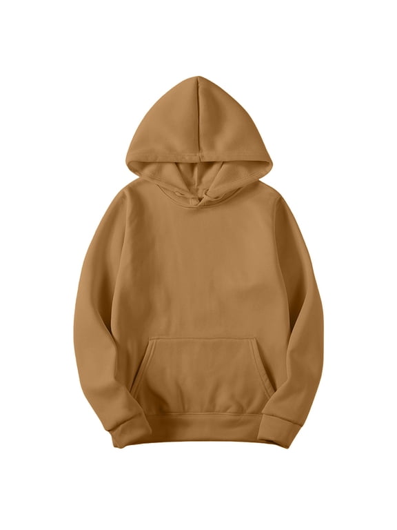 Womens Hoodies Long Sleeve Solid Pullover Hoodie Fall Winter Casual Lightweight Oversized Sweatshirt with Pockets