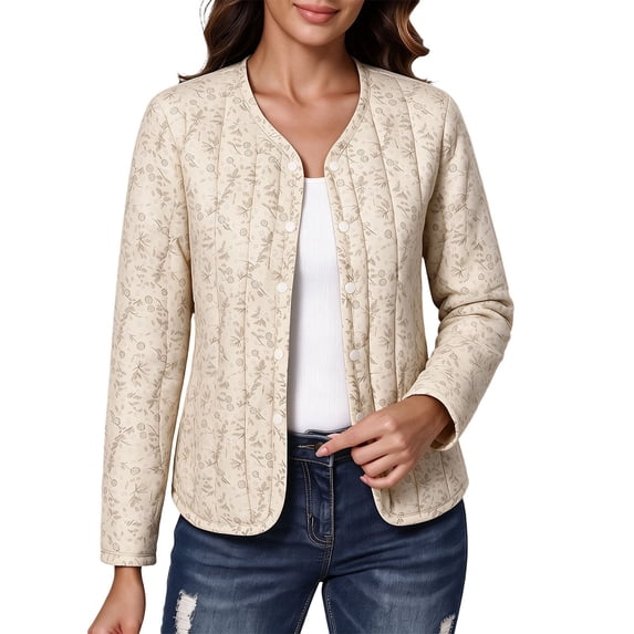 Enjoytime Womens Jacket Floral Button Down Long Sleeve Outerwear Lightweight Casual Comfy Fall Winter Coat 2026