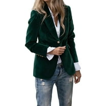 Enjoytime Womens Jacket Solid Color Long Sleeve Turndown Collar Blazer Business Casual Fashion Button Down Outerwear