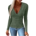 thumbnail image 1 of Enjoytime Womens Long Sleeve Tops Solid Color V-Neck Button Up Shirts Fall Fashion Business Casual Blouses, 1 of 6