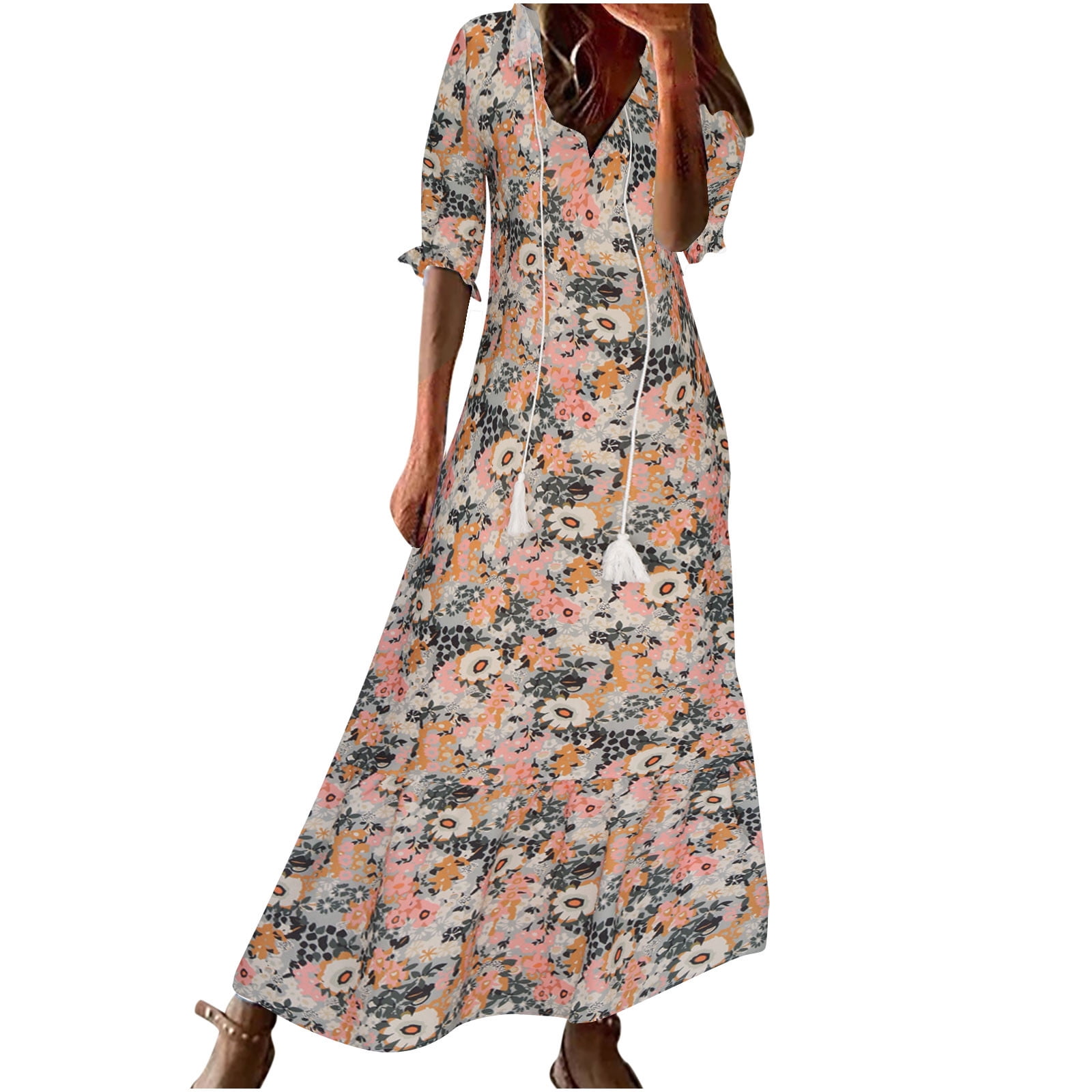women indian cotton boho dresses Summer" Gauzy Indian Bohemian Dress Honeywood Dress Cotton Fabric Hippy Boho Women Wear Tunic Summer Wear Top Party Dress Magic Bedding 100% Cotton Kaftan
