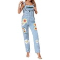 thumbnail image 1 of Enjoytime Womens Overalls Printed Adjustable Straps Denim Jumpsuits Casual Loose Plus Size Rompers, 1 of 7