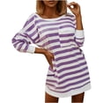 thumbnail image 1 of Enjoytime Womens Oversized Crewneck Sweatshirts Striped Long Sleeve Casual Long Sweatshirt Loose Fashion Fall Pullover Tops, 1 of 8
