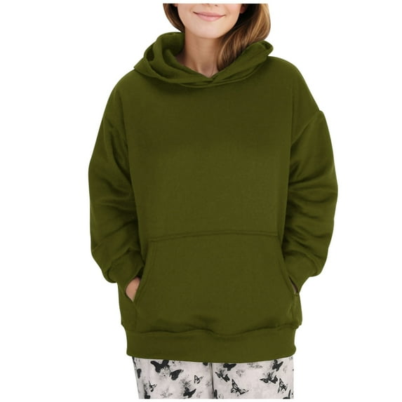 Enjoytime Womens Oversized Sweatshirt with Pockets Casual Long Sleeve Hooded Shirt Loose Pullover Basic Sweatshirt Fall Winter Hoodies Tunic Tops