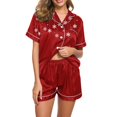 thumbnail image 1 of Enjoytime Womens Pajama Sets Shorts Christmas Print Short Sleeve 2 Piece Loungewear Set Holiday Casual Comfy Button Down Sleepwear, 1 of 6