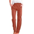 thumbnail image 1 of Enjoytime Womens Pants Casual Solid Color Drawstring Elastic Waist Sweatpants Comfy Athletic Womens Plus Size Pants with Pockets Orange XXL, 1 of 5