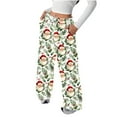 thumbnail image 1 of Enjoytime Womens Pants Christmas Printed Elastic Waist Straight Leg Casual Pants Fashion Flannel Loose Cute Comfy Trousers with Pockets Multicolor M, 1 of 7