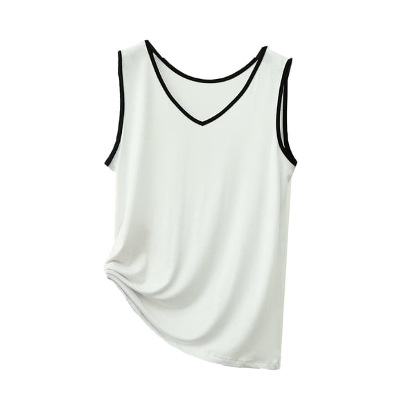 Enjoytime Womens Plus Size Tops Solid Color Round Neck Sleeveless Tank Top 2026 Summer Spring Comfy Casual Blouses White XXL