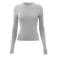 thumbnail image 1 of Enjoytime Womens Shirts Solid Color Round Neck Long Sleeve Tops Business Casual Fall Winter Trendy Women Blouses for Work Gray M, 1 of 2