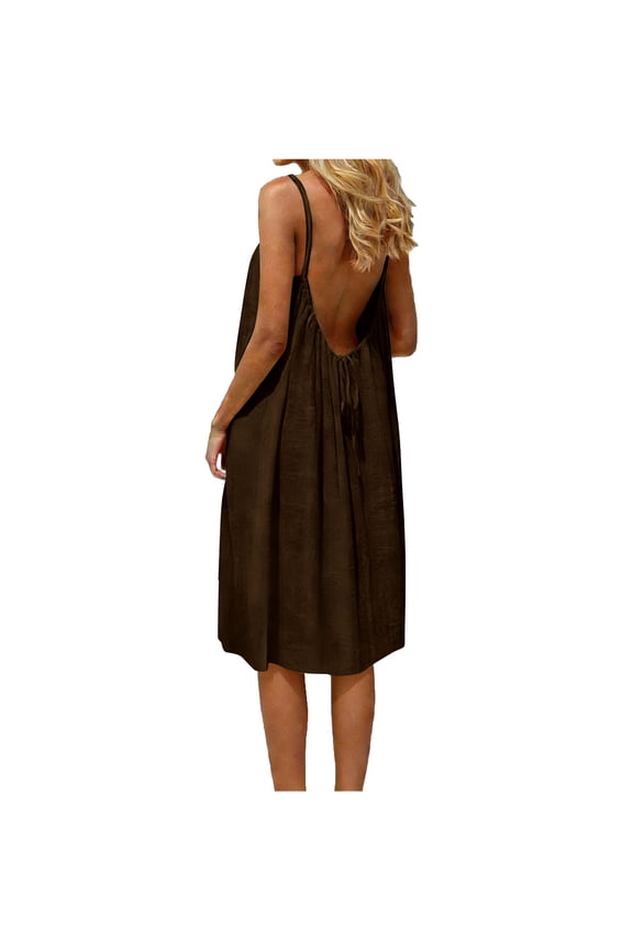 Womens Summer Dresses Floral Printing V-Neck Boho Beach Dresses Sleeveless Travel Vacation Long Dress