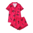thumbnail image 1 of Enjoytime Womens Summer Pajamas Soft Comfy Matching Sleepwear Print Short Sleeve Button Down Shirts Shorts 2 Piece Lounge Set, 1 of 5