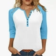 thumbnail image 1 of Enjoytime Womens Summer Tops Plus Size V Neck 3/4 Sleeve Blouses Business Ladies 2025 Trendy Work Shirt, 1 of 8