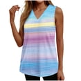 thumbnail image 1 of Enjoytime Womens Summer Tops Striped V-Neck Sleeveless Tank Top Boho Beach Vacation Casual Plus Size Shirts, 1 of 6
