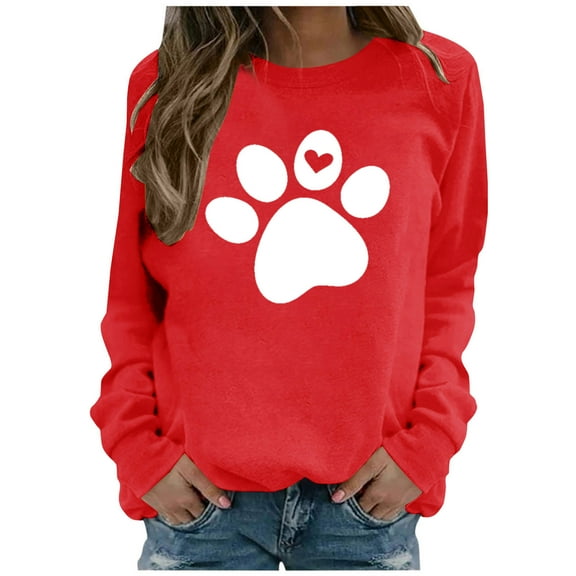 Enjoytime Womens Sweatshirt 2025 Casual Printed Lightweight Crew Neck Shirts Fall Loose Pullover Tops