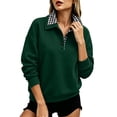 thumbnail image 1 of Enjoytime Womens Sweatshirt Collared Long Sleeve Half Button Pullover Tops Fall Winter Comfy Trendy Casual Sweatshirts, 1 of 8