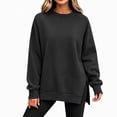 thumbnail image 1 of Enjoytime Womens Sweatshirt Crew Neck Side Split Pullover Tops Fall Winter Casual Plus Size Long Sleeve Sweatshirts, 1 of 8