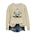 thumbnail image 1 of Enjoytime Womens Sweatshirt Cute Spooky Printed Long Sleeved Casual Pullover Tops Fall Casual Fashion Halloween Clothes, 1 of 4